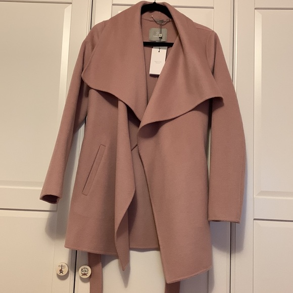 NWT 🌟 SOIA & KYO BRIT ROSE COLOUR BELTED COAT 70% WOOL & 30% POLYESTER - Picture 1 of 6